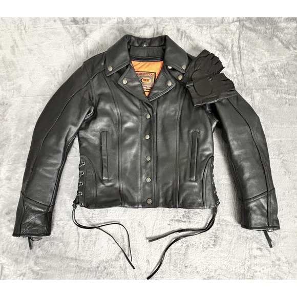 First Classics Jackets & Blazers - First Classics Women's Leather Motorcycle Jacket Thinsulate Liner M